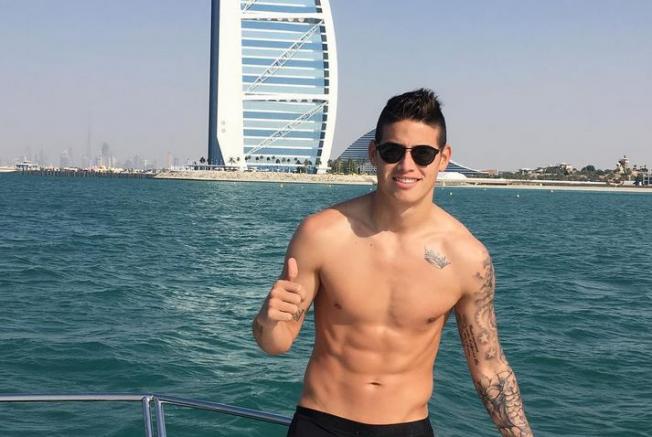 James Rodríguez durante sus vacaciones en Dubai