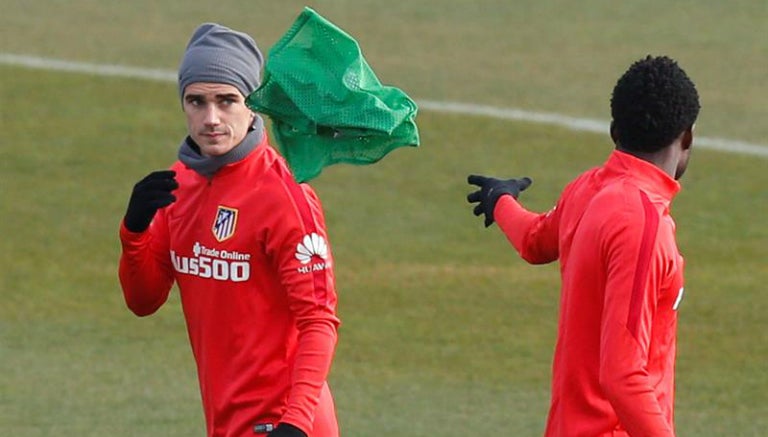 Griezmann en entrenamiento con el Atlético