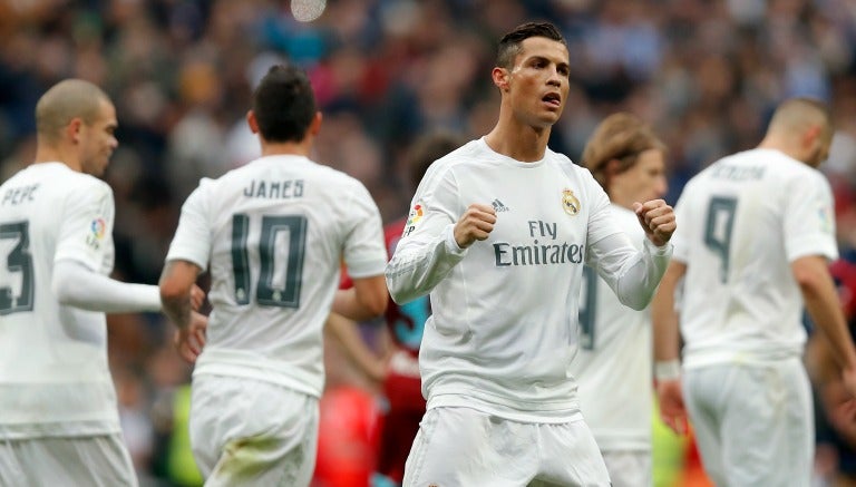 CR7 celebra el gol frente a la Real Sociedad