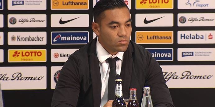 Marco Fabián, durante su presentación con Eintracht Frankfurt