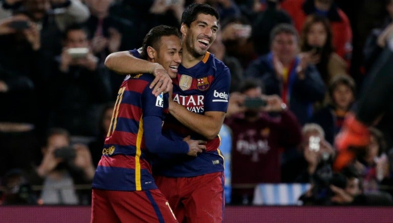 Luis Suárez y Neymar en el duelo contra el Espanyol