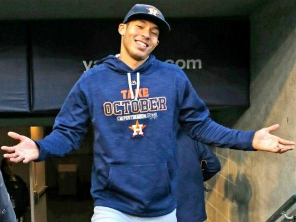 Carlos Correa en un juego de los Astros de Houston