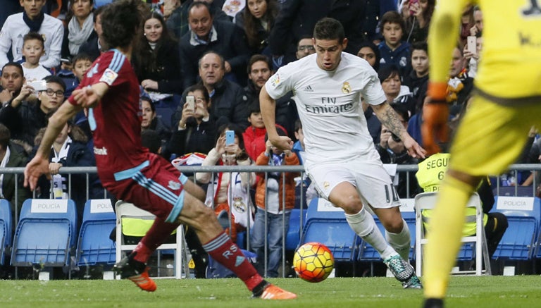 James Rodríguez durante un juego del Real Madrid