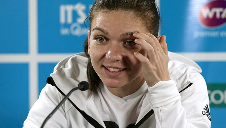 Simona Halep, en conferencia para anunciar que no jugará en Brisbane