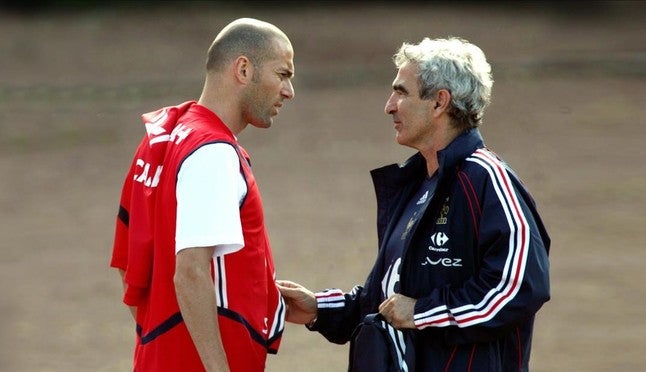 Zidane en entrenamiento con Domenech