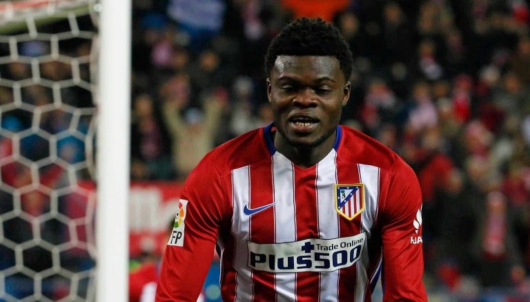 Thomas Partey celebra un gol con el Atlético