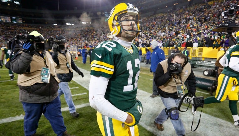 Aaron Rodgers después de un partido 