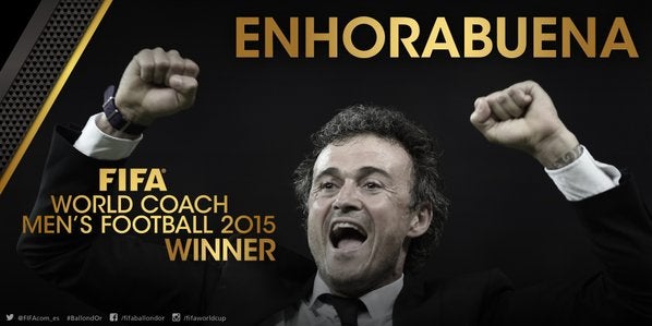 Luis Enrique, ganador del premio a Mejor Entrenador