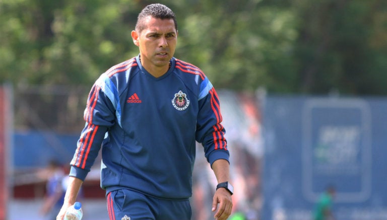 Ramón Morales, durante un entrenamiento de Chivas