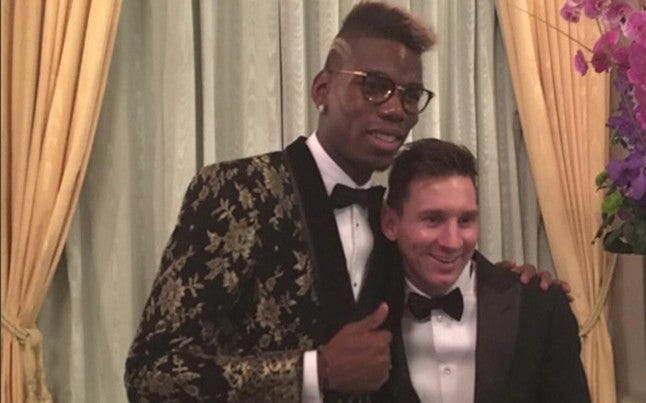 Pogba posa junto a Messi en Zurich