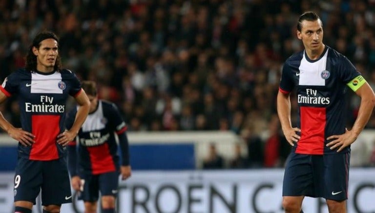 Zlatan y Cavani en un duelo del PSG