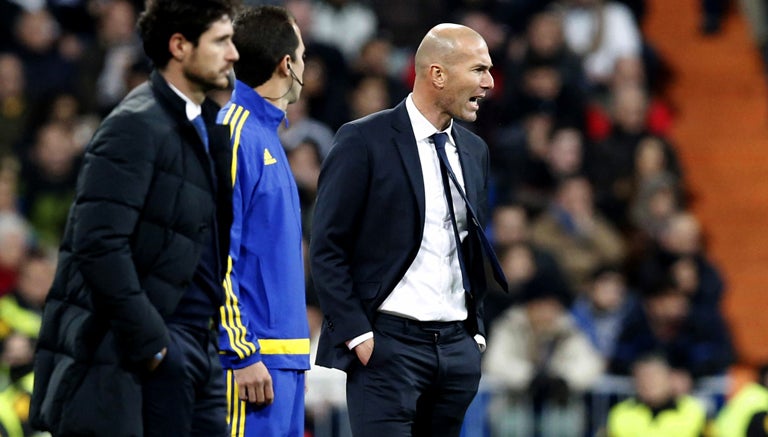 Zinedine Zidane durante un partido del Real Madrid