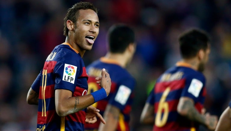 Neymar celebra un gol con el Barcelona