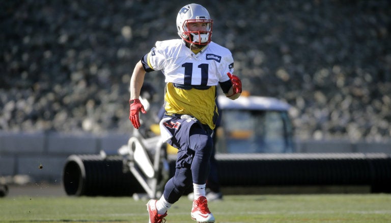 Julian Edelman en los campos de entrenamiento de Patriotas