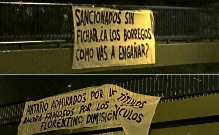 Pancartas en la ciudad de Madrid contra Florentino