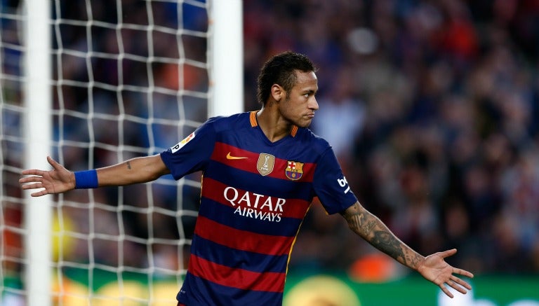 Neymar festeja un gol on Barcelona