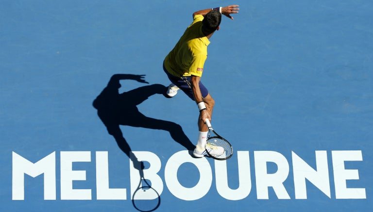 Djokovic es retratado en Melbourne, Australia