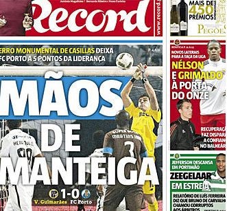 Portada del diario lusitano