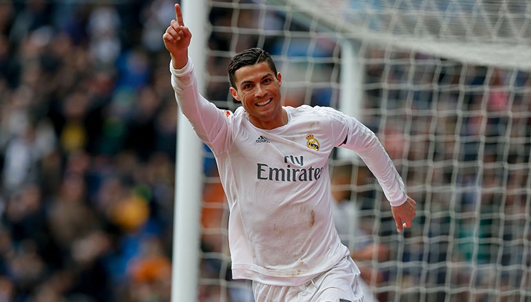 Cristiano Ronaldo, celebrando un gol con el Madrid