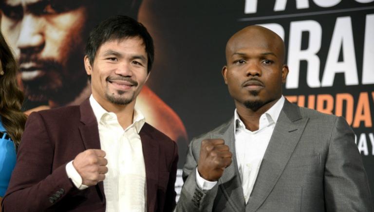 Pacquiao y Bradley, en la presentación de su pelea