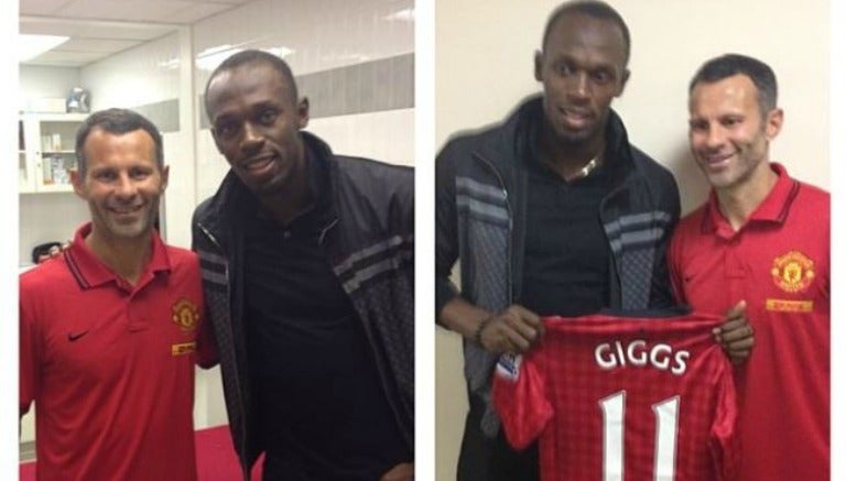 Usain Bolt presume foto con Ryan Giggs