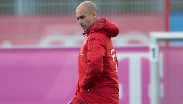 Guardiola, en entrenamiento del Bayern Munich