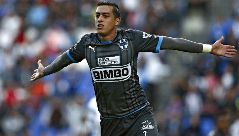 Funes Mori festeja un gol con Monterrey