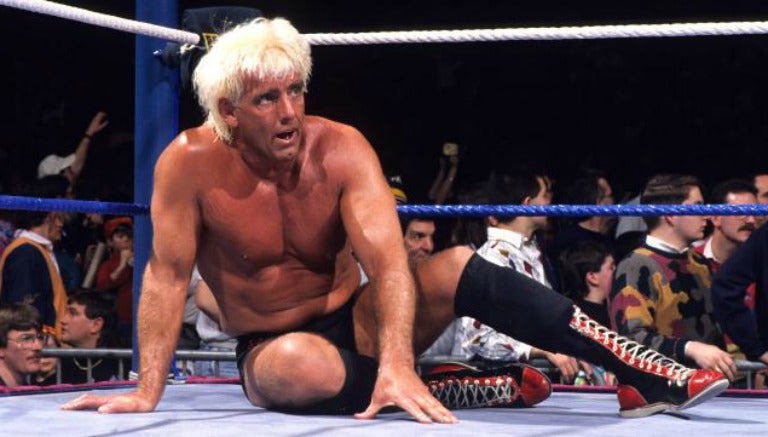 Ric Flair, cansado después de ganar Royal Rumble