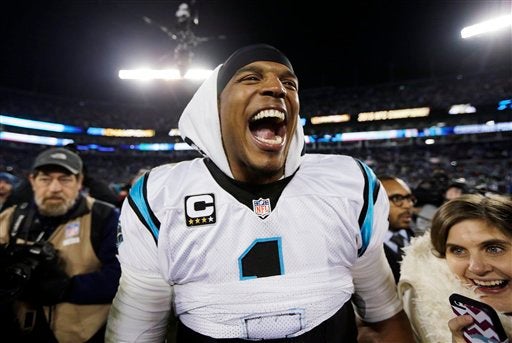 Cam Newton al termino de la Final de Conferencia