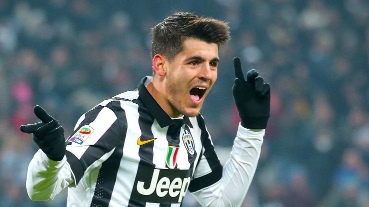 Álvaro Morata en pleno festejo con la Juventus