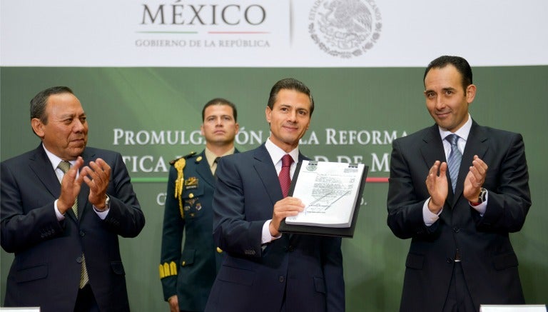 Enrique Peña Nieto en la ceremonia de la Reforma Política