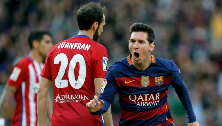 Messi celebra un gol del Barcelona frente al Atleti