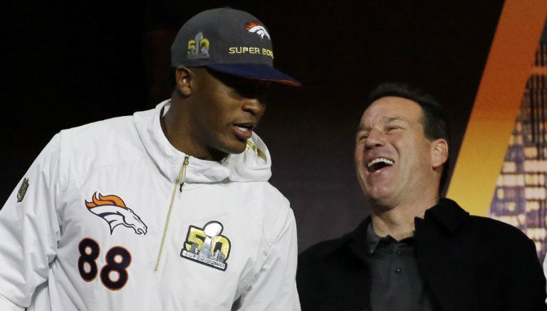 Demaryius Thomas con Gary Kubiak en el Opening Night