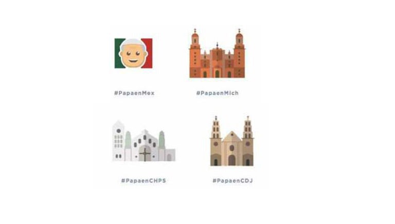 Así lucen los emojis alusivos a la visita del Papa