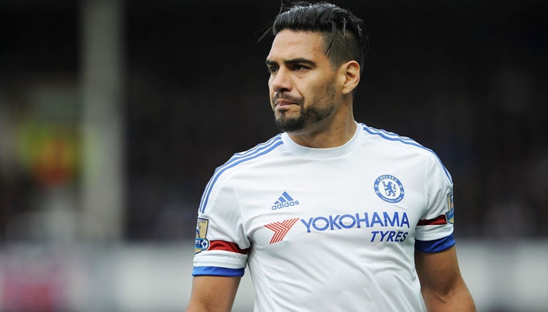 Falcao durante un partido con el Chelsea