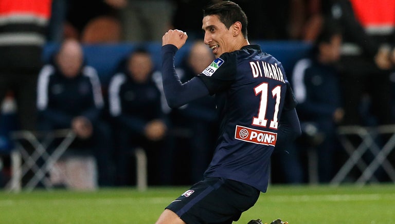 Di María celebra un gol con el PSG