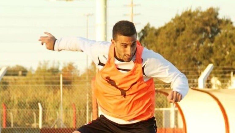 Hernán Pellerano durante un entrenamiento de Independiente