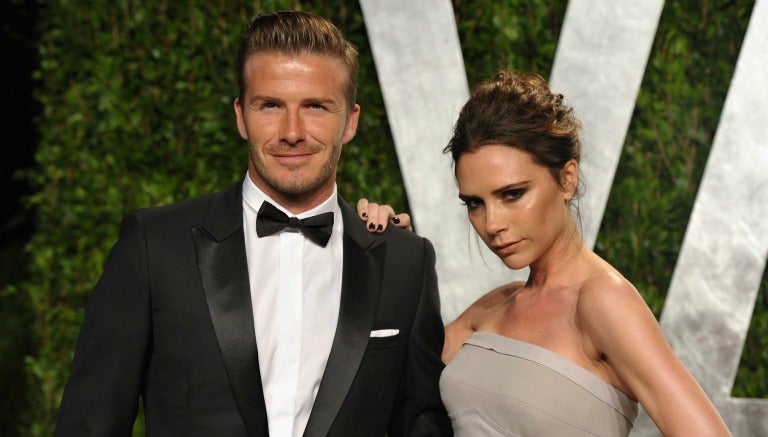 David y Victoria Beckham en una alfombra roja