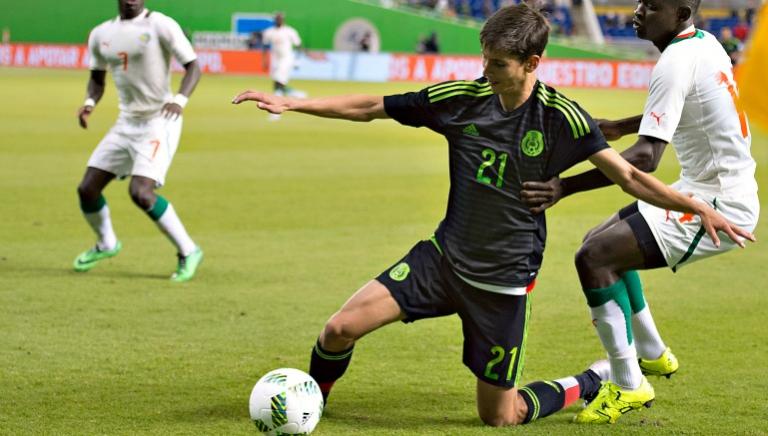 Damm, durante el partido de preparación de la Selección Mexicana