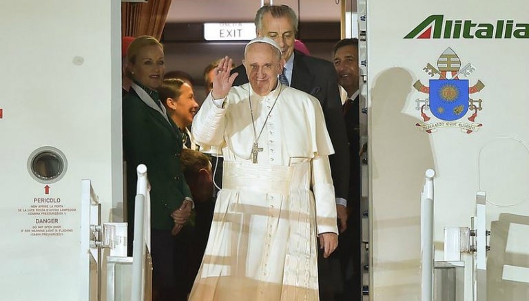 El Papa Francisco a su llegada a México