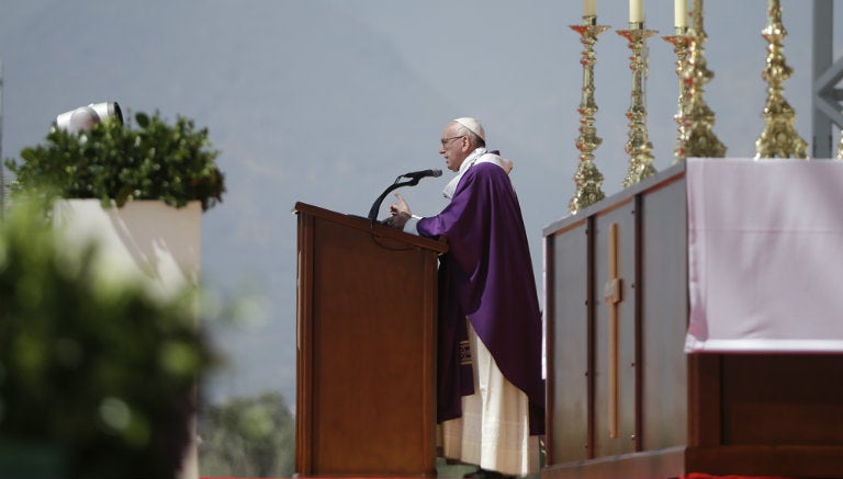 El Papa Francisco da su homilía en Ecatepec