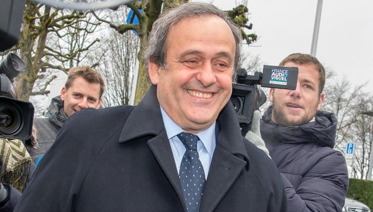 Platini, en su llegada a la sede de la FIFA