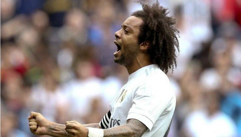 Marcelo celebra un gol en un partido del Madrid