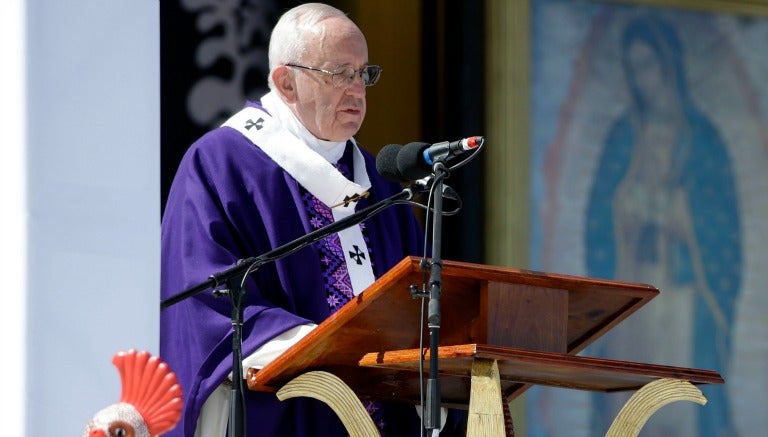 Papa Francisco, durante la misa en Chiapas