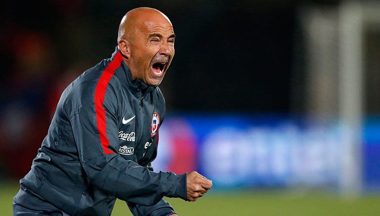 Sampaoli, en un duelo dirigiendo a la Selección chilena