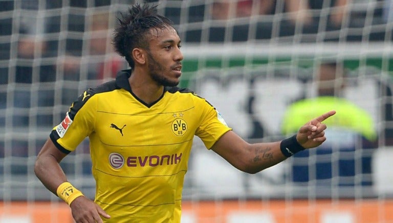 Aubameyang celebra un gol con el Borussia Dortmund