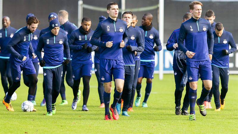 PSV, en entrenamiento, previo a juego contra Atlético de Madrid