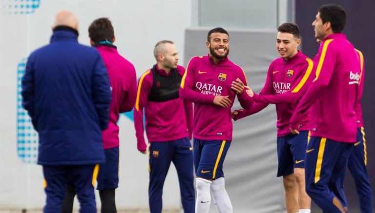 Jugadores del Barcelona en un entrenamiento