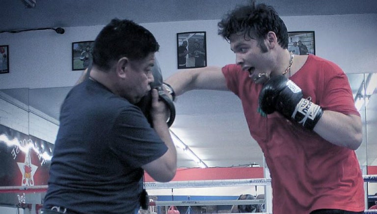 Chávez Jr durante su trabajo de entrenamiento