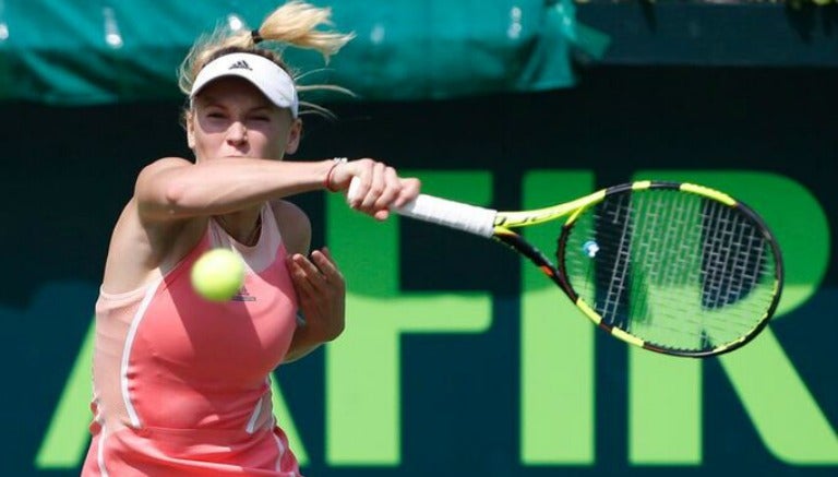 Wozniacki, durante el partido contra Lucic-Baroni